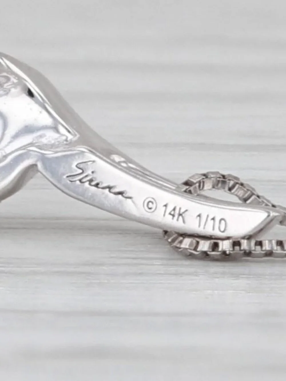 0.10ctw Diamond Solitaire Drop Pendant Necklace 10k White Gold 22.75